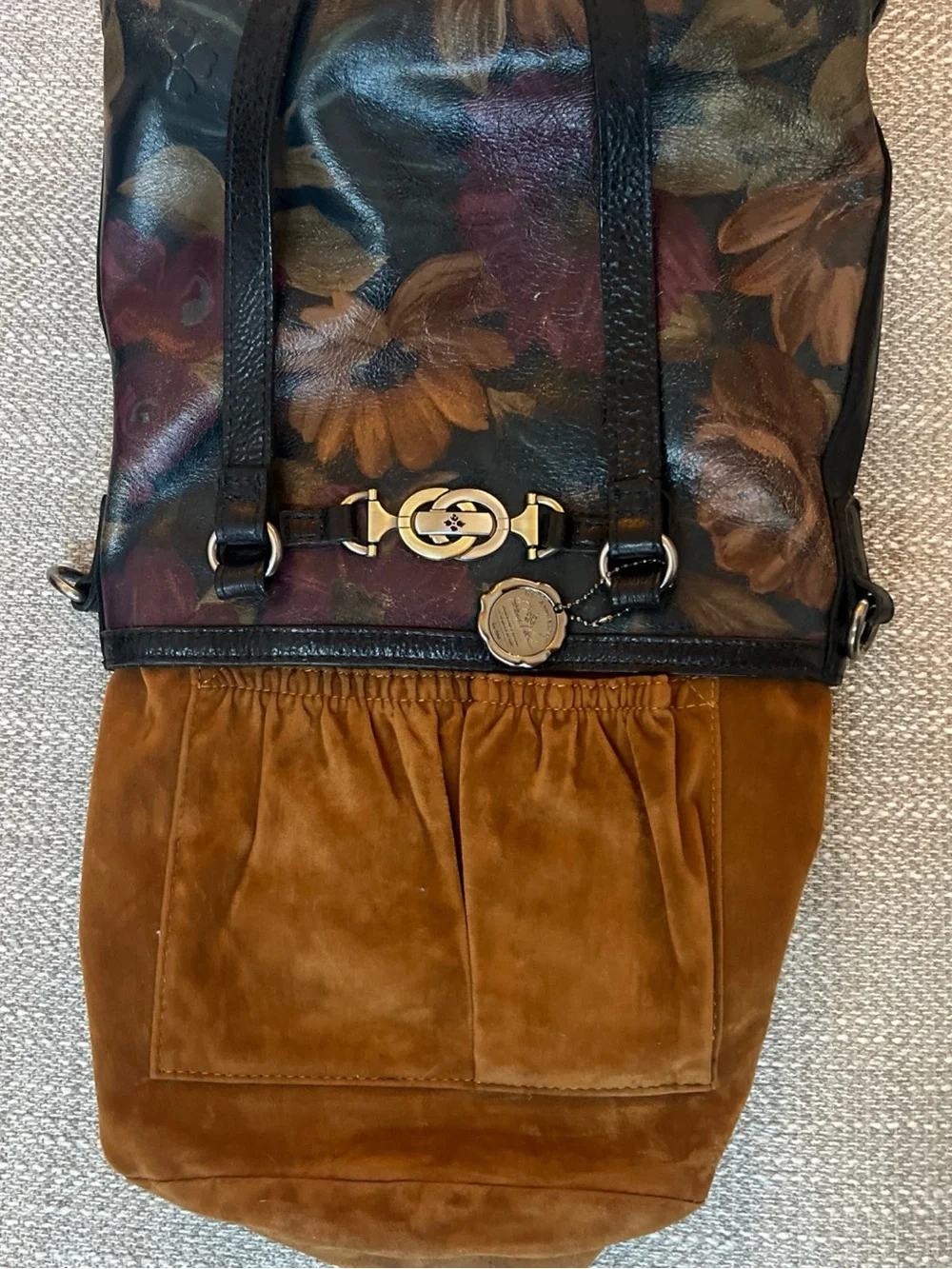 Patricia Nash Lundy Leather Shoulder Bag Peruvian Painting Floral Tote